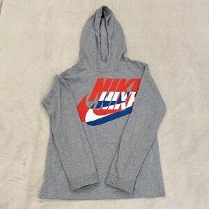 Kids Nike Gray Graphic Hoodie